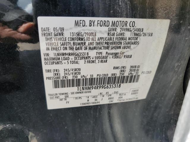1LNHM94R99G635318 - 2009 LINCOLN MKS BLACK photo 12