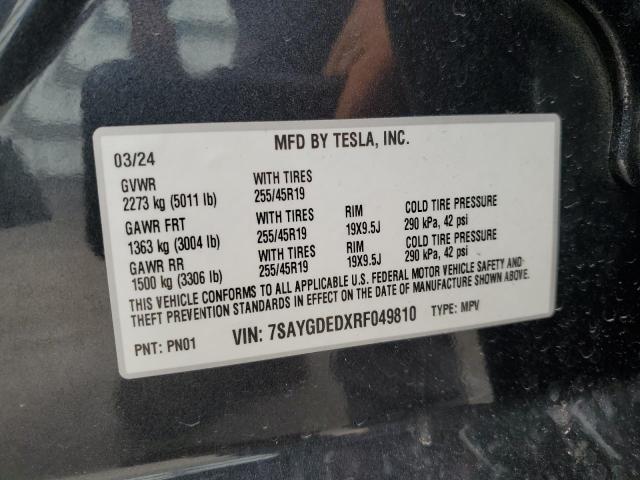 7SAYGDEDXRF049810 - 2024 TESLA MODEL Y Grau Foto 13