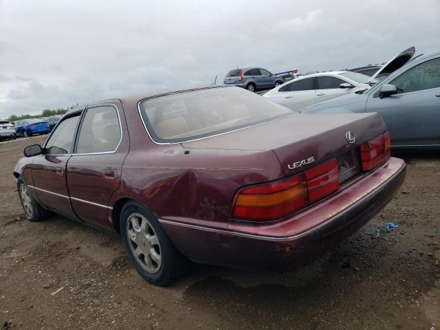 JT8UF11E7M0072673 - 1991 LEXUS LS 400 BURGUNDY photo 2