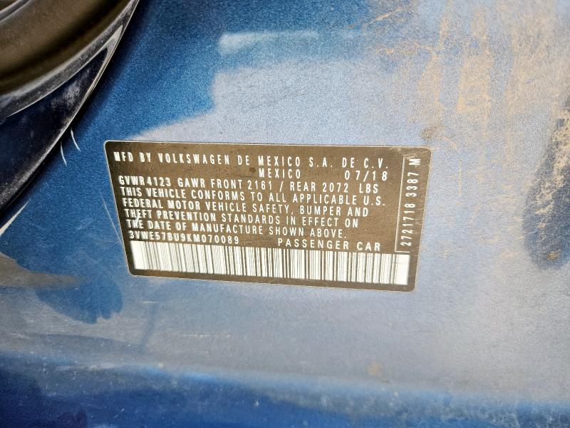 3VWE57BU9KM070089 - 2019 VOLKSWAGEN JETTA SEL Blau Foto 13