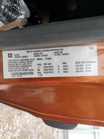 1GCDS196448191356 - 2004 CHEVROLET COLORADO ORANGE photo 12