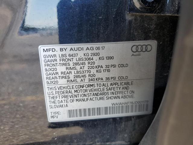 WA1AHAF78JD001179 - 2018 AUDI Q7 PREMIUM BLUE photo 13