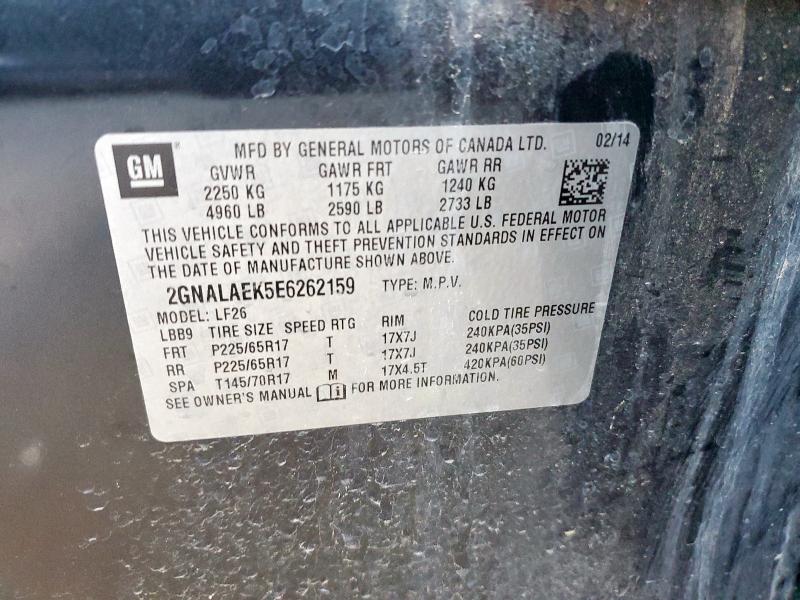 2GNALAEK5E6262159 - 2014 CHEVROLET EQUINOX LS CHARCOAL photo 13