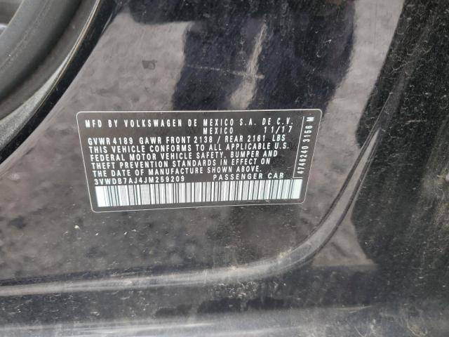 3VWDB7AJ4JM259209 - 2018 VOLKSWAGEN JETTA SE Qara foto 12