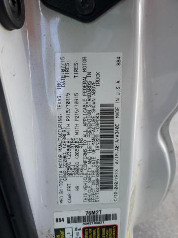 5TFTX4CN0FX066295 - 2015 TOYOTA TACOMA ACCESS CAB თეთრი ფოტო 12