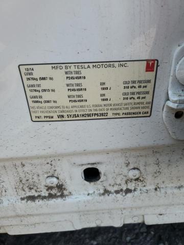 5YJSA1H29EFP63922 - 2014 TESLA MODEL S 白色 照片 12