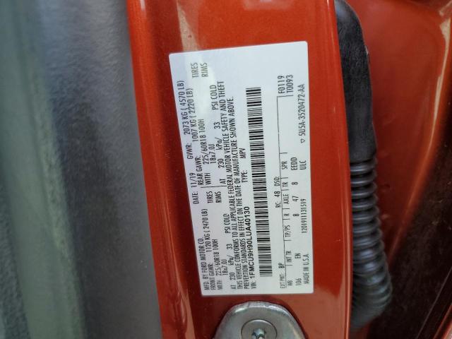 1FMCU9H90LUA40130 - 2020 FORD ESCAPE SEL 橙色 照片 13