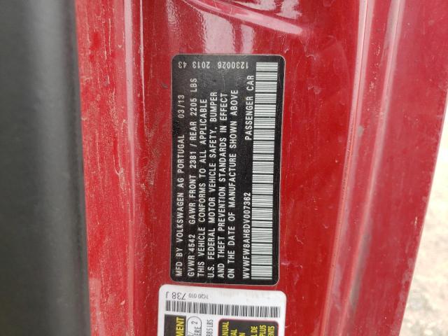 WVWFW8AH6DV007362 - 2013 VOLKSWAGEN EOS LUX 红色 照片 13