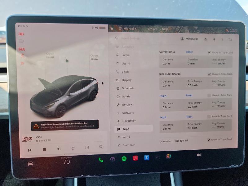 5YJYGDEE5MF074113 - 2021 TESLA MODEL Y Մոխրագույն լուսանկար 9