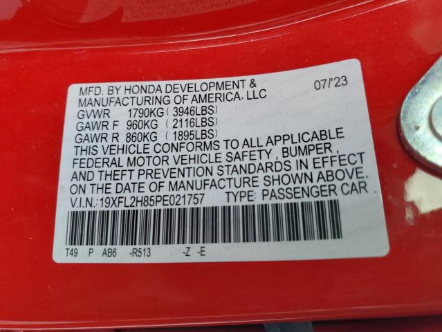 19XFL2H85PE021757 - 2023 HONDA CIVIC SPORT 红色 照片 13