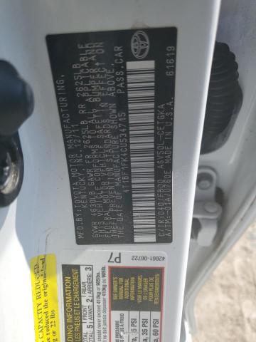 4T1BF1FK4CU534715 - 2012 TOYOTA CAMRY BASE WHITE photo 12