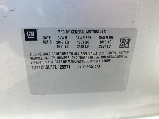 1G11D5SL3FU125971 - 2015 CHEVROLET MALIBU 2LT SILVER photo 12