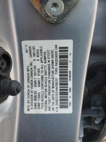 2HGFC1E51HH706737 - 2017 HONDA CIVIC SI ვერცხლისფერი ფოტო 12