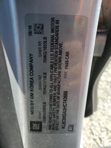 KL8CB6SA3HC743688 - 2017 CHEVROLET SPARK LS 银色 照片 12