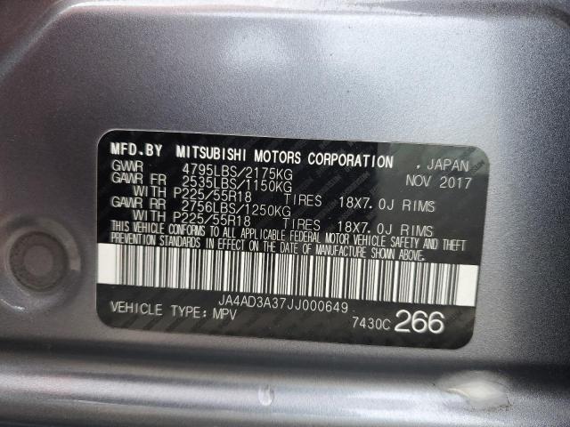 JA4AD3A37JJ000649 - 2018 MITSUBISHI OUTLANDER SE ვერცხლისფერი ფოტო 13