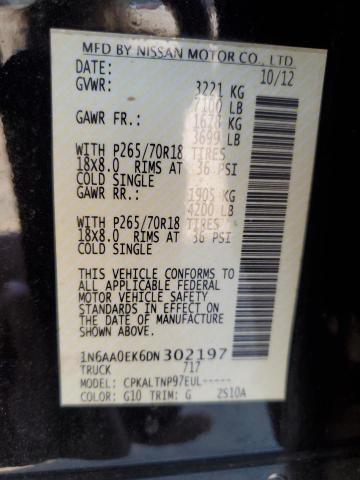 1N6AA0EK6DN302197 - 2013 NISSAN TITAN S BLACK photo 13