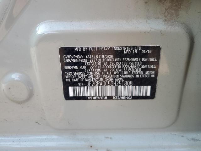 JF2GPADC5GH251808 - 2016 SUBARU CROSSTREK PREMIUM Krem fotoğraf 12