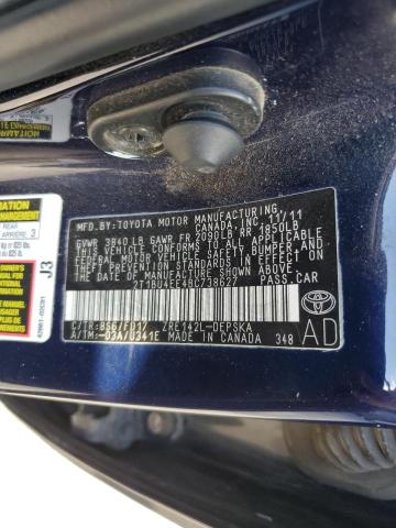 2T1BU4EE4BC738627 - 2011 TOYOTA COROLLA BASE BLUE photo 13