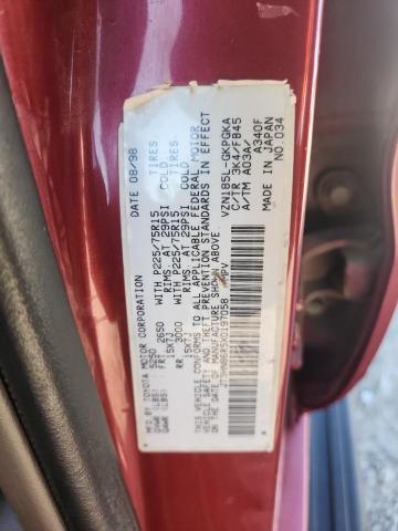 JT3HN86R5X0197058 - 1999 TOYOTA 4RUNNER SR5 MAROON photo 12