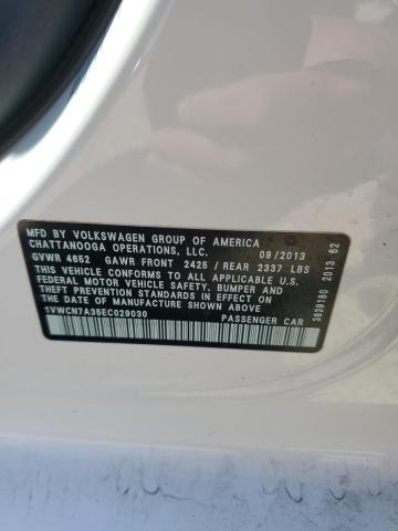 1VWCN7A35EC029030 - 2014 VOLKSWAGEN PASSAT SEL Ақ фото 12