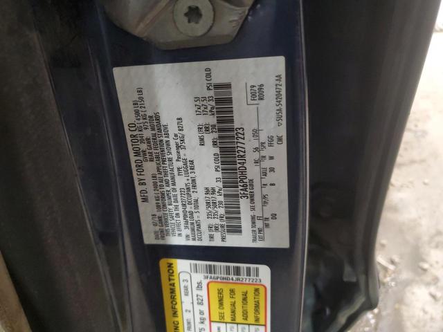 3FA6P0HD4JR277223 - 2018 FORD FUSION SE 蓝色 照片 12