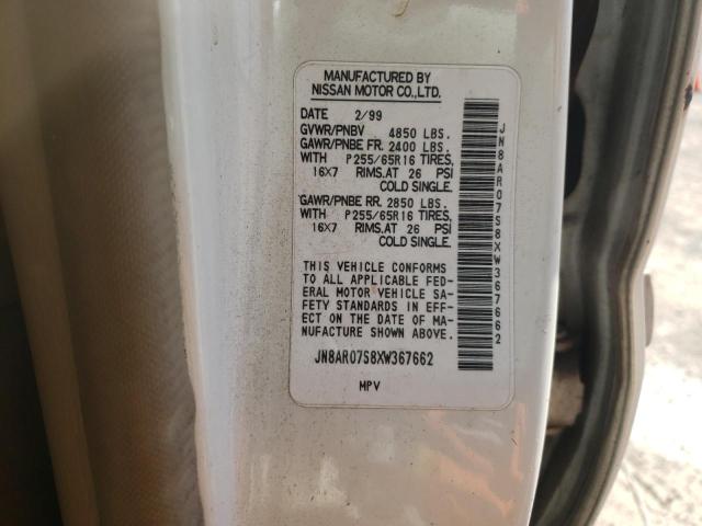 JN8AR07S8XW367662 - 1999 NISSAN PATHFINDER LE 白色 照片 13