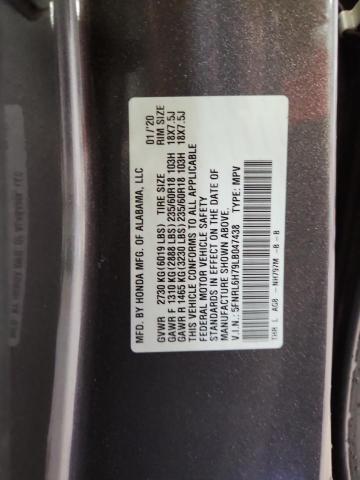 5FNRL6H79LB047438 - 2020 HONDA ODYSSEY EXL GRAY photo 13