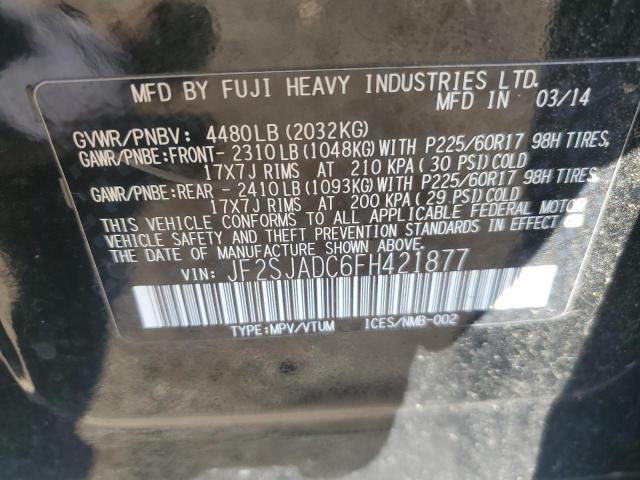 JF2SJADC6FH421877 - 2015 SUBARU FORESTER 2.5I PREMIUM BLACK photo 13