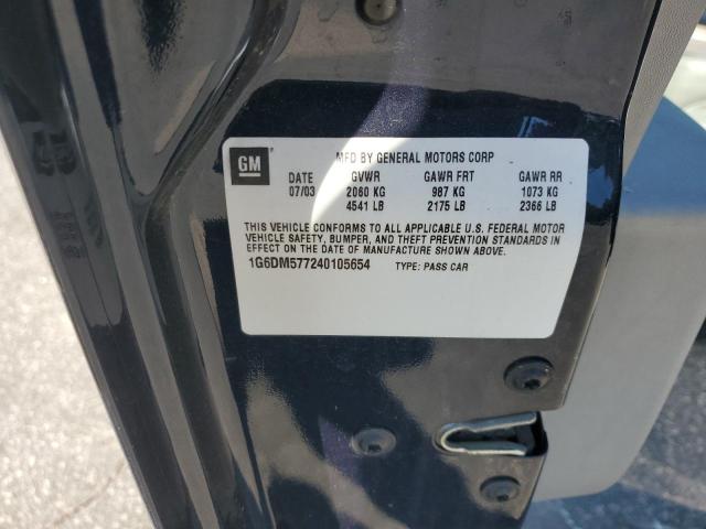 1G6DM577240105654 - 2004 CADILLAC CTS BLUE photo 12