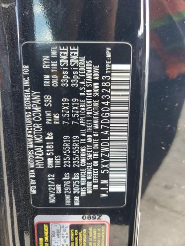 5XYZWDLA7DG043283 - 2013 HYUNDAI SANTA FE S BLACK photo 12