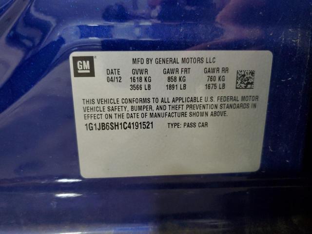 1G1JB6SH1C4191521 - 2012 CHEVROLET SONIC LS BLUE photo 13