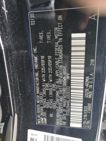 5TDGZRAH6LS009333 - 2020 TOYOTA HIGHLANDER XLE Qara foto 13