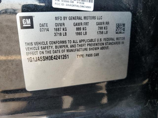 1G1JA5SH0E4241261 - 2014 CHEVROLET SONIC LS BLACK photo 12