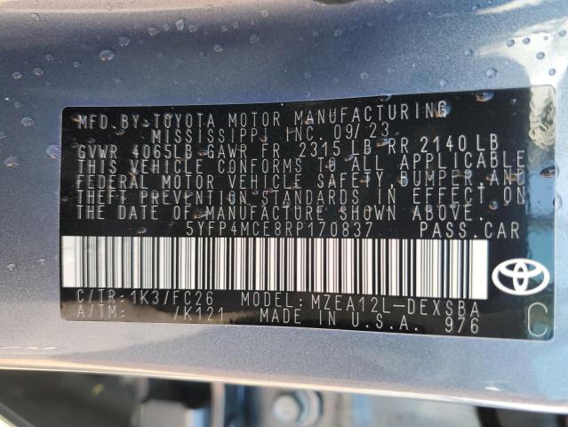 5YFP4MCE8RP170837 - 2024 TOYOTA COROLLA SE Grau Foto 13