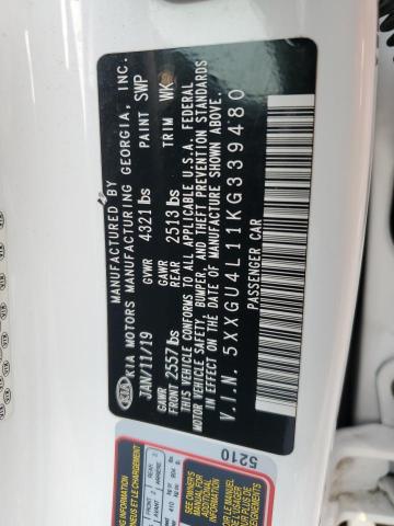 5XXGU4L11KG339480 - 2019 KIA OPTIMA EX WHITE photo 13