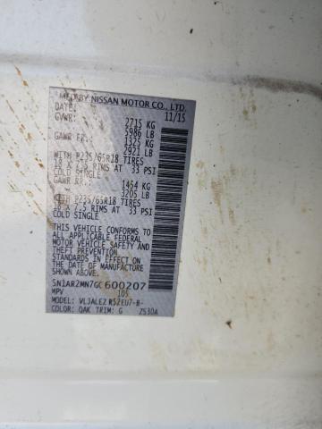 5N1AR2MN7GC600207 - 2016 NISSAN PATHFINDER S Սպիտակ լուսանկար 13