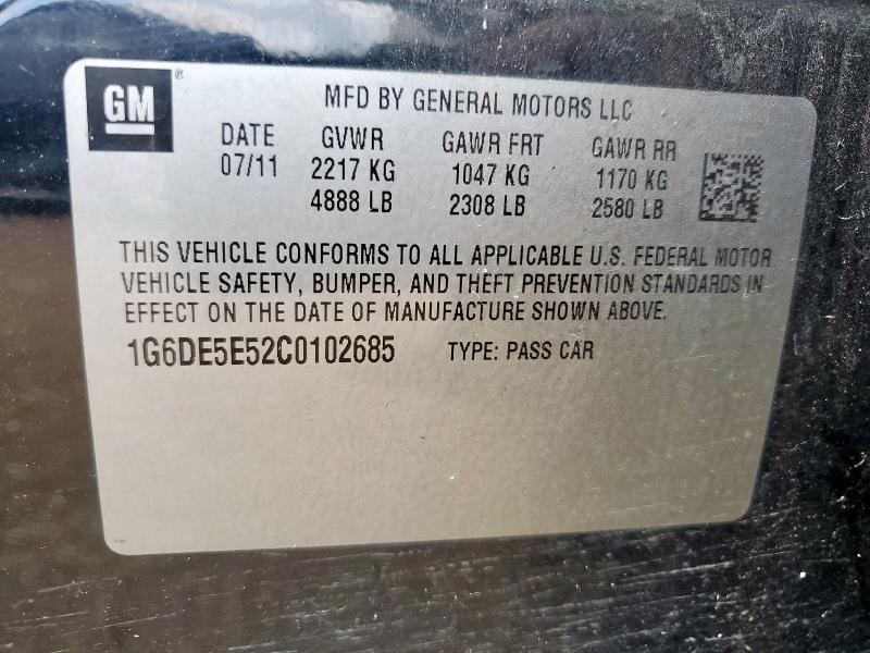 1G6DE5E52C0102685 - 2012 CADILLAC CTS LUXURY COLLECTION 黑色 照片 12