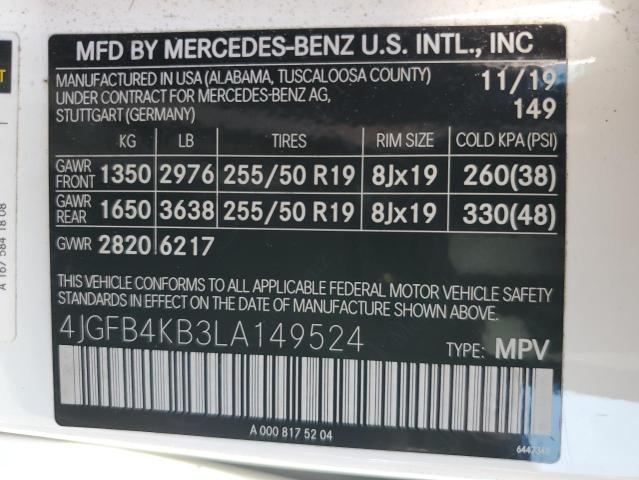 4JGFB4KB3LA149524 - 2020 MERCEDES-BENZ GLE 350 4MATIC WHITE photo 13