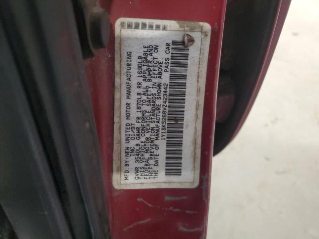 1Y1SK5268VZ423442 - 1997 GEO PRIZM BASE BURGUNDY photo 12