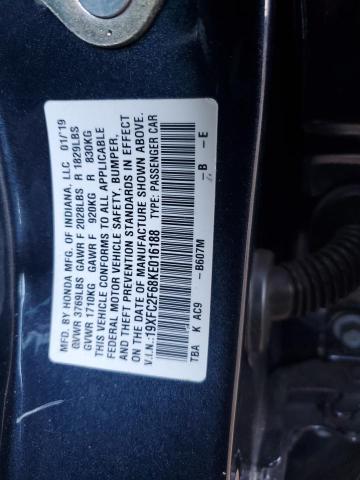 19XFC2F68KE016188 - 2019 HONDA CIVIC LX 石墨色 照片 12