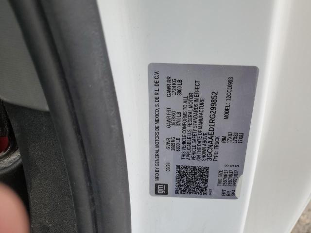 3GCNAAED1RG299852 - 2024 CHEVROLET SILVERADO C1500 WHITE photo 12