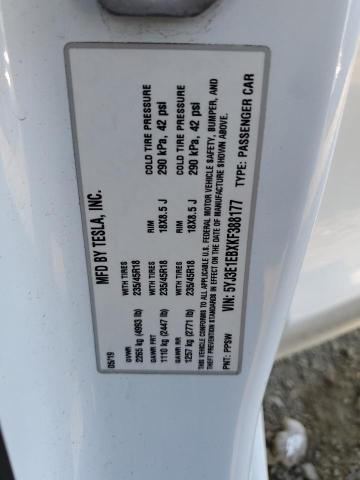 5YJ3E1EBXKF388177 - 2019 TESLA MODEL 3 Ақ фото 13