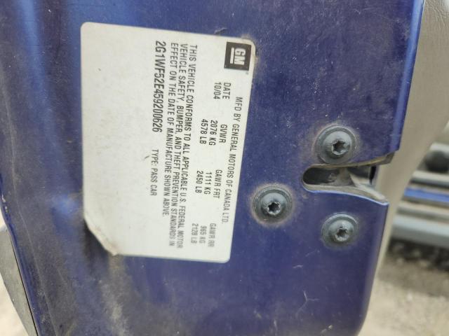 2G1WF52E459200626 - 2005 CHEVROLET IMPALA 蓝色 照片 12