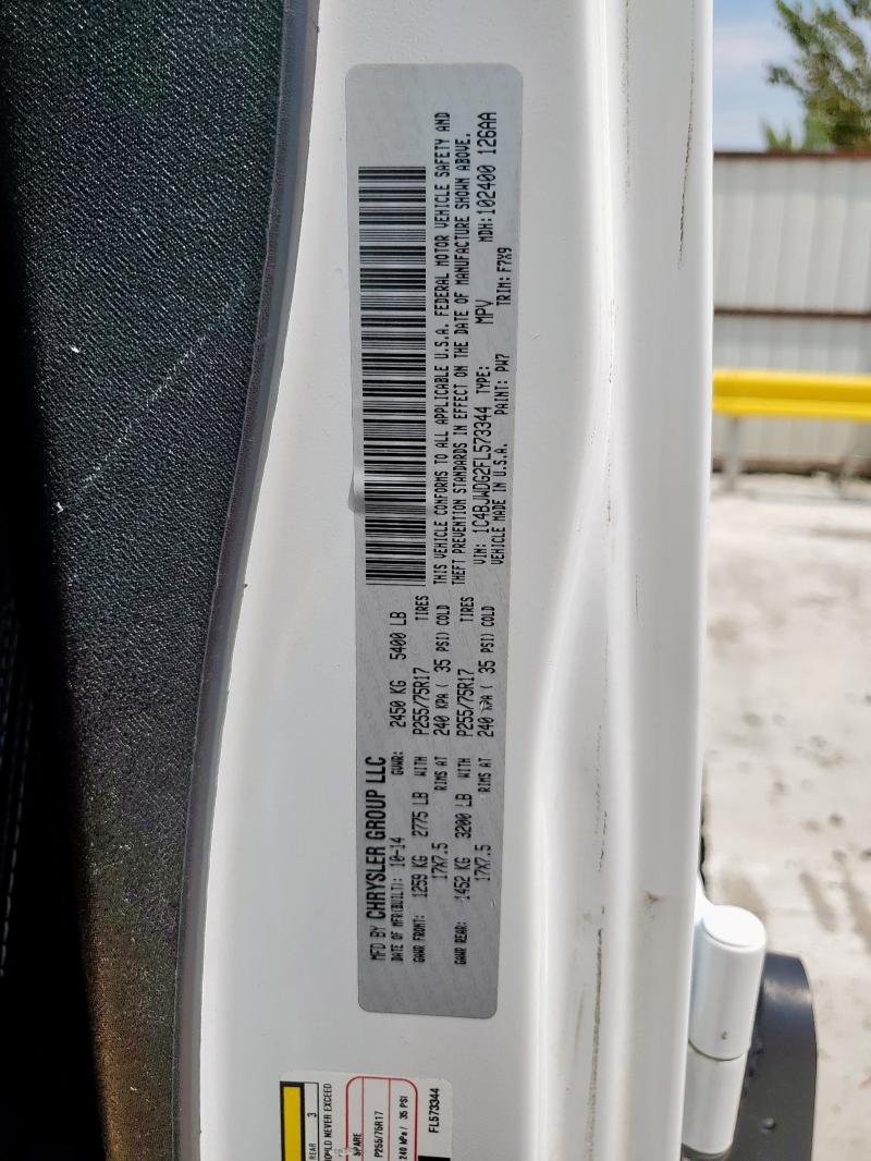 1C4BJWDG2FL573344 - 2015 JEEP WRANGLER U SPORT 白色 照片 12