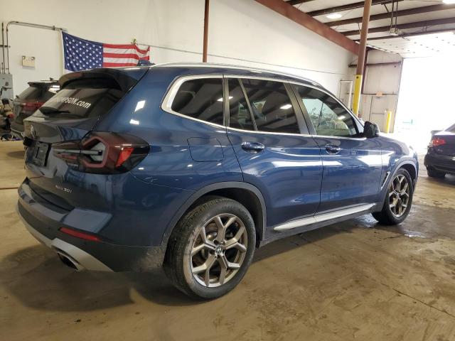 5UX53DP0XN9K79761 - 2022 BMW X3 XDRIVE30I BLUE photo 3