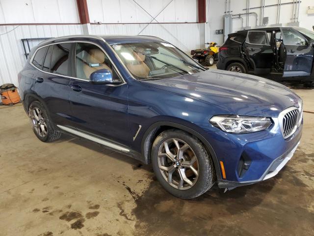 5UX53DP0XN9K79761 - 2022 BMW X3 XDRIVE30I BLUE photo 4