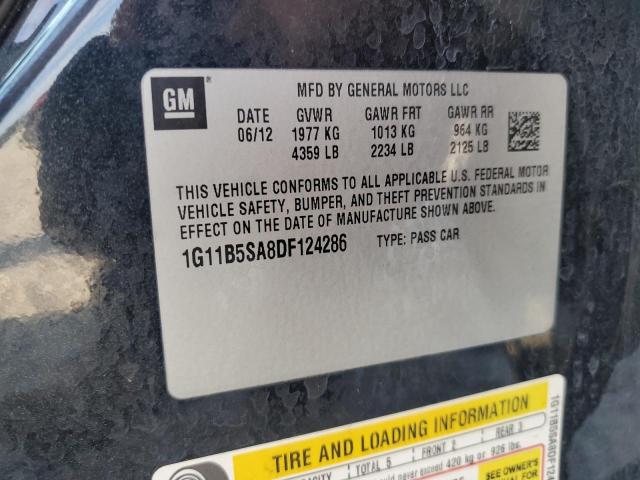 1G11B5SA8DF124286 - 2013 CHEVROLET MALIBU LS BLACK photo 12