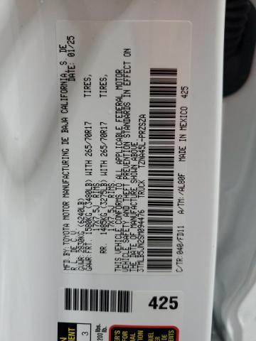 3TMLB5JN2SM094476 - 2025 TOYOTA TACOMA DOUBLE CAB WHITE photo 12