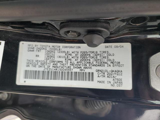 JTEZU14R150045557 - 2005 TOYOTA 4RUNNER SR5 BLACK photo 13