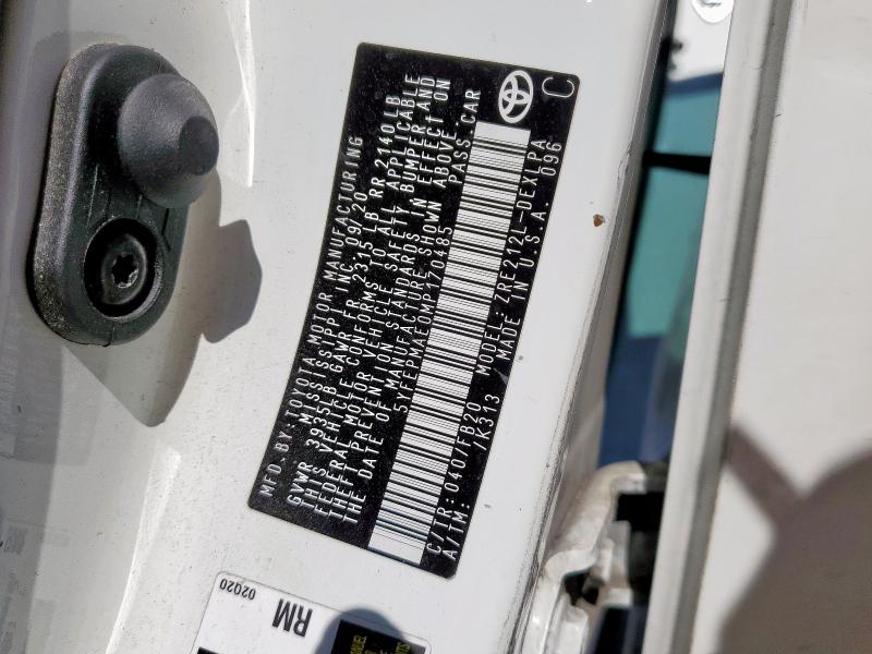 5YFEPMAE0MP170485 - 2021 TOYOTA COROLLA LE WHITE photo 12